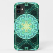 Mozaïek Mandala Blauwgroen en Geel Case-Mate iPhone Case (Achterkant)
