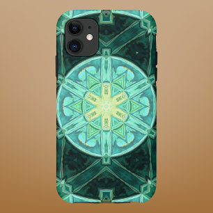 Mozaïek Mandala Blauwgroen en Geel Case-Mate iPhone Case