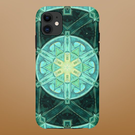 Mozaïek Mandala Blauwgroen en Geel Case-Mate iPhone Case
