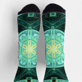 Mozaïek Mandala Blauwgroen en Geel Sokken (Top)