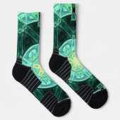 Mozaïek Mandala Blauwgroen en Geel Sokken (Rechts)