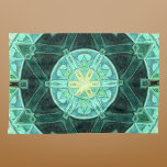 Mozaïek Mandala Blauwgroen en Geel Theedoek<br><div class="desc">Dit mozaïek caleidoscoop ontwerp heeft schitterende blauwgroen en gele tegels. Een levendig geometrisch ontwerp geïnspireerd door fractals,  mandala's en gebrandschilderde glazen mozaïeken. Krijg nu dit prachtige trippy ontwerp voor uw favoriete vriend die houdt van heldere kleuren!</div>