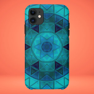 Mozaïek Mandala Bloem Blauw Case-Mate iPhone Case