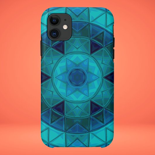 Mozaïek Mandala Bloem Blauw Case-Mate iPhone Case
