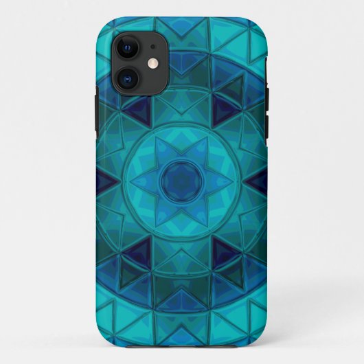 Mozaïek Mandala Bloem Blauw Case-Mate iPhone Case (Achterkant)