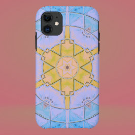 Mozaïek Mandala Bloem Blauw en Geel Case-Mate iPhone Case
