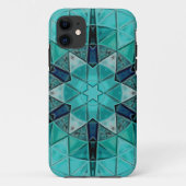 Mozaïek Mandala Bloem Blauw en Wit Case-Mate iPhone Case (Achterkant)
