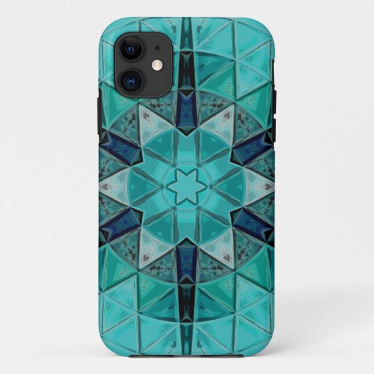 Mozaïek Mandala Bloem Blauw en Wit Case-Mate iPhone Case (Achterkant)