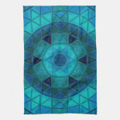 Mozaïek Mandala Bloem Blauw Theedoek (Verticaal)