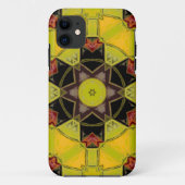 Mozaïek Mandala Bloem Geel Groen Rood en Zwart Case-Mate iPhone Case (Achterkant)
