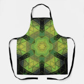 Mozaïek Mandala Bloem Groen Geel en Zwart Schort (Voorkant)