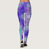 Mozaïek Mandala Bloem Paarse Blauw en Wit Leggings (Achterkant)