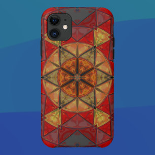 Mozaïek Mandala Bloem Rood Blauw en Geel Case-Mate iPhone Case
