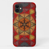 Mozaïek Mandala Bloem Rood Blauw en Geel Case-Mate iPhone Case (Achterkant)