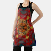 Mozaïek Mandala Bloem Rood Blauw en Geel Schort (Insitu)