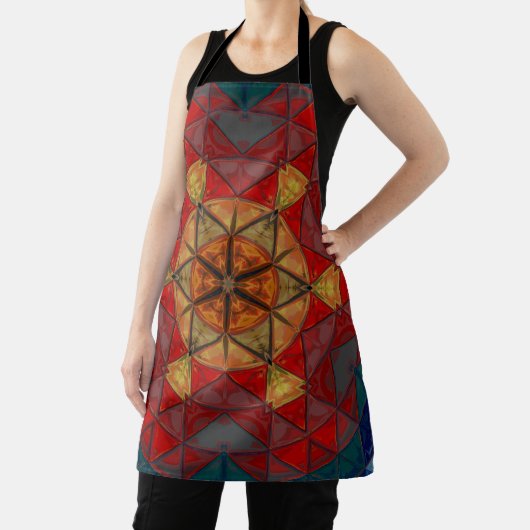 Mozaïek Mandala Bloem Rood Blauw en Geel Schort (Insitu)