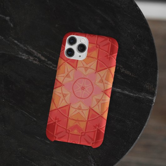Mozaïek Mandala Bloem Rood en Sinaasappel Case-Mate iPhone Case