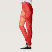 Mozaïek Mandala Bloem Rood en Sinaasappel Leggings (Links)