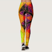Mozaïek Mandala Bloem Rood Paarse en Sinaasappel Leggings (Achterkant)