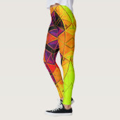 Mozaïek Mandala Bloem Rood Paarse en Sinaasappel Leggings (Links)