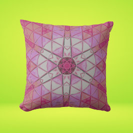 Mozaïek Mandala Bloem Roze en Wit Kussen