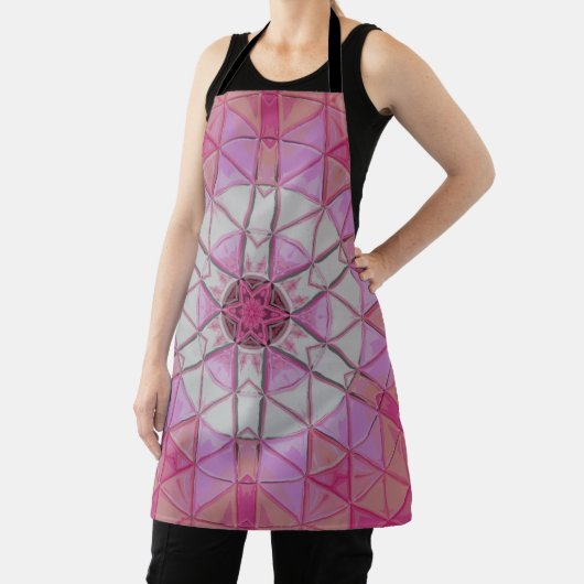 Mozaïek Mandala Bloem Roze en Wit Schort (Insitu)