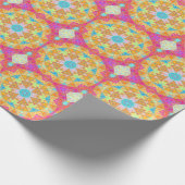 Mozaïek Mandala geel roze en blauw Cadeaupapier (Hoek)