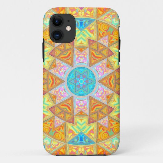 Mozaïek Mandala geel roze en blauw Case-Mate iPhone Case (Achterkant)