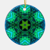 Mozaïek Mandala groen en blauw Keramisch Ornament (Voorkant)