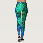 Mozaïek Mandala groen en blauw Leggings (Achterkant)