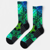 Mozaïek Mandala groen en blauw Sokken (Links)