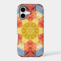 Mozaïek Mandala Oranje Blauw en Geel