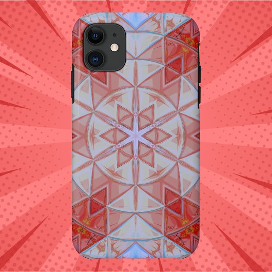 Mozaïek Mandala rood wit en blauw Case-Mate iPhone Case