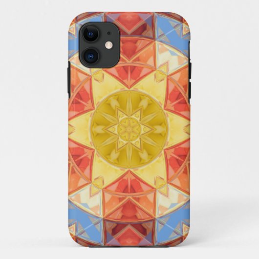 Mozaïek Mandala Sinaasappel blauw en geel Case-Mate iPhone Case (Achterkant)