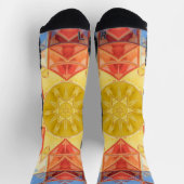 Mozaïek Mandala Sinaasappel blauw en geel Sokken (Top)