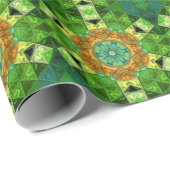 Mozaïek Mandala Sinaasappel en Groen Cadeaupapier (Rol Hoek)