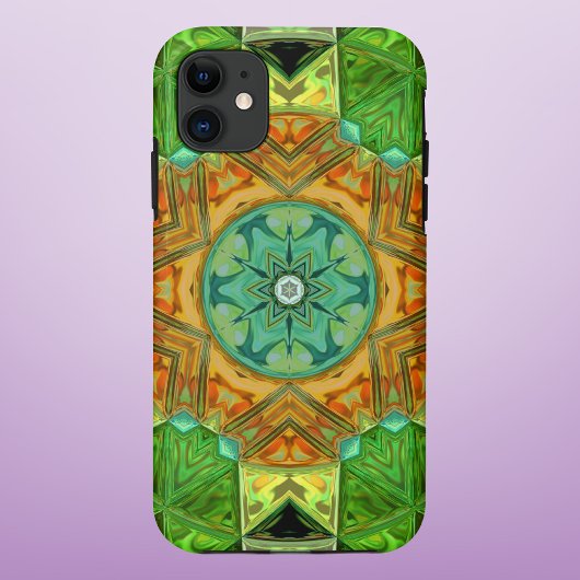 Mozaïek Mandala Sinaasappel en Groen Case-Mate iPhone Case