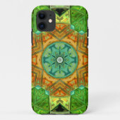Mozaïek Mandala Sinaasappel en Groen Case-Mate iPhone Case (Achterkant)