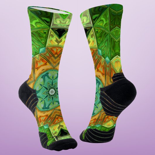 Mozaïek Mandala Sinaasappel en Groen Sokken