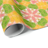 Mozaïek Mandala Sinaasappel groen en roze Cadeaupapier (Rol Hoek)
