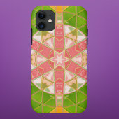 Mozaïek Mandala Sinaasappel groen en roze Case-Mate iPhone Case