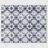 Mozaïek Marokkaanse Tegel Patroon#2 Blauw Wit ID10 Cadeaupapier (Vlak)