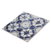 Mozaïek Marokkaanse Tegel Patroon#2 Blauw Wit ID10 Tegeltje (Zijkant)