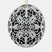 Mozaïek Marokkaanse Tegel Patroon in zwart-wit Keramisch Ornament (Links)