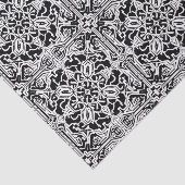 Mozaïek Marokkaanse Tegel Patroon in zwart-wit Tissuepapier (Detail)
