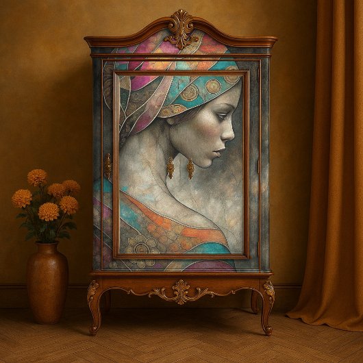 Mozaïek Meisje Decoupage Tissuepapier