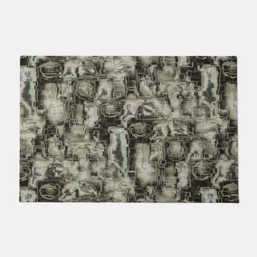 mozaïek met abstract afbeelding in grijze tinten deurmat (Voorkant)