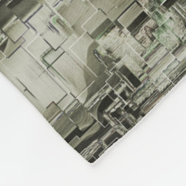 mozaïek met abstract afbeelding in grijze tinten fleece deken