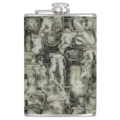 mozaïek met abstract afbeelding in grijze tinten heupfles (Voorkant)