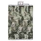 mozaïek met abstract afbeelding in grijze tinten heupfles (Achterkant)